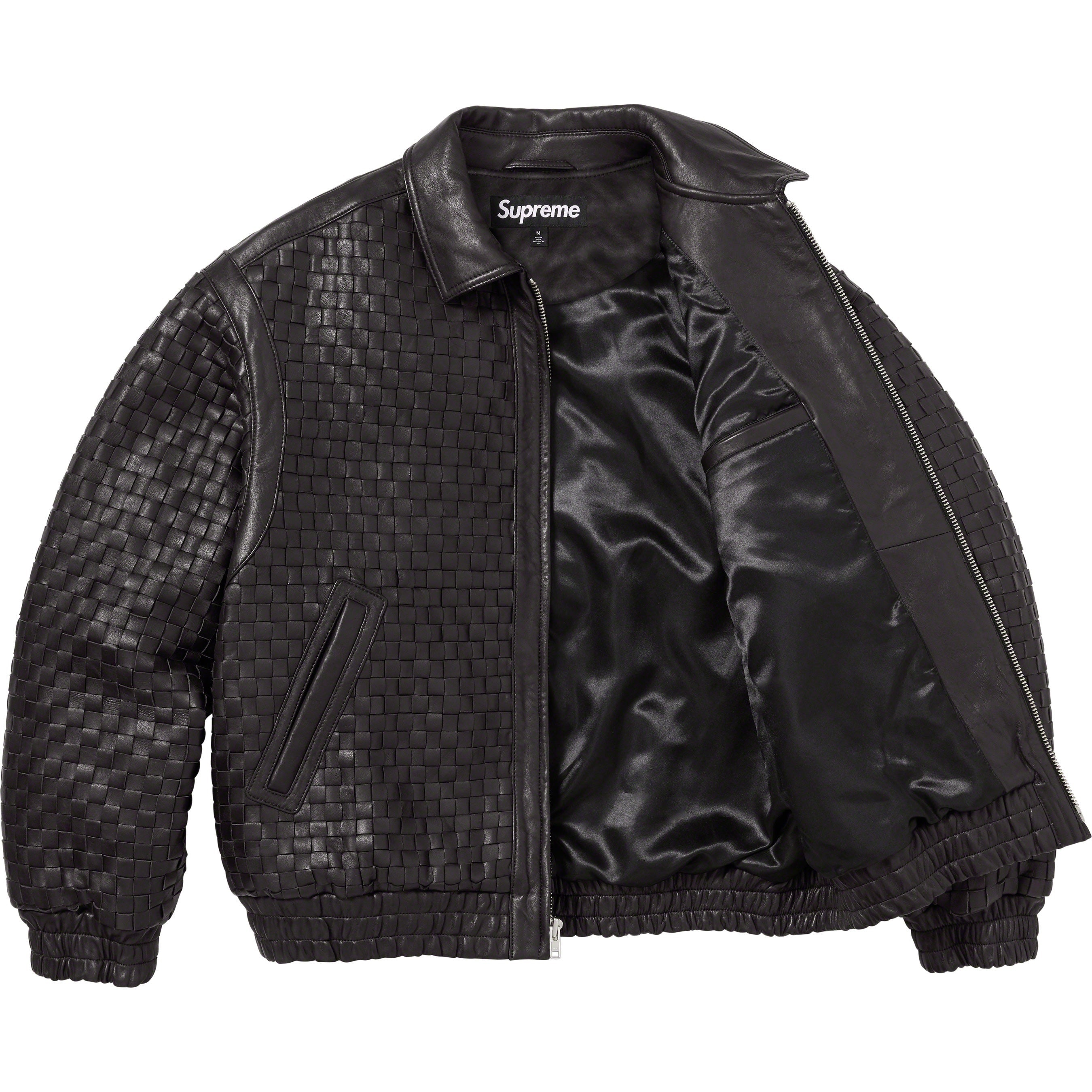 Woven Leather Varsity Jacket view 5